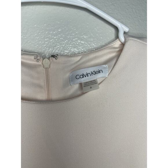 CALVIN KLEIN BLUSH PINK A-LINE DRESS SZ 6 - Picture 3 of 8
